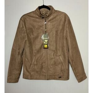 Armani Emporio Collezione Tan Faux Suede Full Zip Jacket Italy-Men’s Sz S